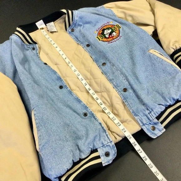 Vintage Disney Mens Blue Mickey Mouse 1928 Varsity American Original Jacket XL - Picture 4 of 15
